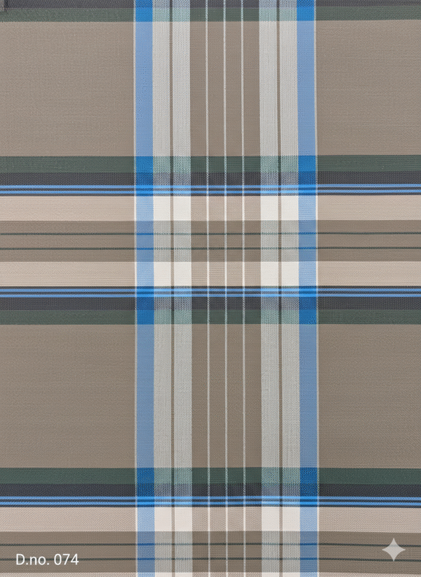 Men's Sophisticated Lungi - Grey-Brown and Blue Plaid Design