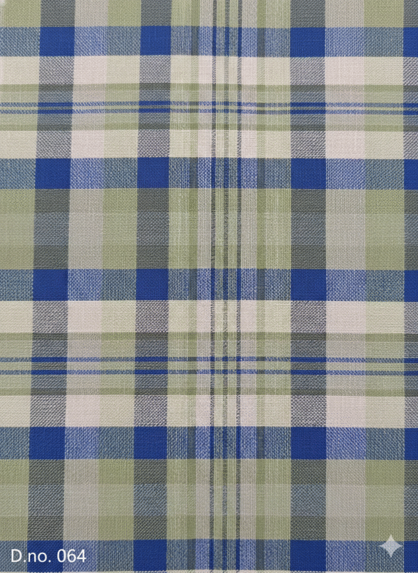 Men's Stylish Lungi - Olive Green and Blue Plaid Design