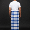 Men's Classic Plaid Lungi - Bold Blue and White Check
