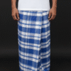 Men's Classic Plaid Lungi - Bold Blue and White Check