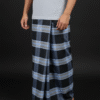 Men's Bold Plaid Lungi - Striking Black and Blue Check