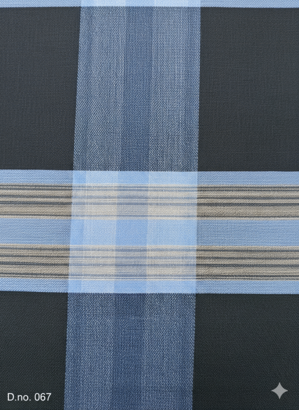 Men's Bold Plaid Lungi - Striking Black and Blue Check