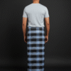 Men's Bold Plaid Lungi - Striking Black and Blue Check Design