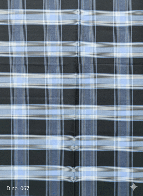 Men's Bold Plaid Lungi - Striking Black and Blue Check Design