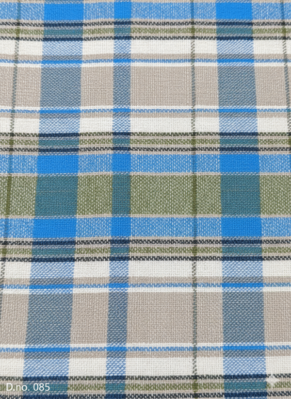 Men's Modern Lungi - Blue, Grey & Tan Plaid Design