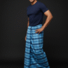 Men's Classic Lungi - Multi-Shade Blue Check Design