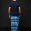 Men's Classic Lungi - Multi-Shade Blue Check Design