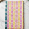 Vibrant Pink & Yellow Checkered Cotton Angvastra | Traditional Gamcha with Blue Border