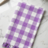 Elegant Purple & White Gingham Checkered Cotton Angvastra | Soft Traditional Towel