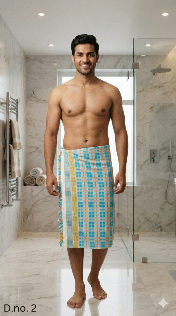 Premium Pink & Brown Checkered Cotton Gamcha | Soft Traditional Towel with Tassels