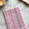 Modern Pink & Grey Checkered Cotton Angvastra | Soft Traditional Gamcha