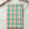Soft Peach & Sea Green Checkered Cotton Angvastra | Pastel Traditional Gamcha