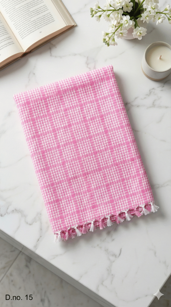 Gemini_Generated_Image_gme1b5gme1b5gme1 Classic Pink & White Gingham Checkered Cotton Lungi | Soft Daily Wear Bath Towel