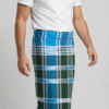 Men's Vibrant Plaid Lungi - Green & Blue Check Design (D.no. 18)