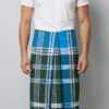 Men's Vibrant Plaid Lungi - Green & Blue Check Design (D.no. 18)