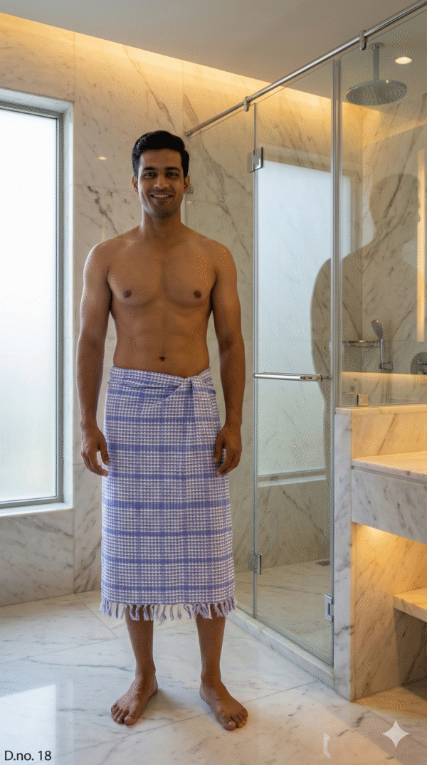 Gemini_Generated_Image_nm2bfpnm2bfpnm2b Classic Blue & White Checkered Cotton Gamcha | Soft Traditional Angvastra with Tassels