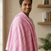 Gemini_Generated_Image_q31jvxq31jvxq31j Classic Pink & White Gingham Checkered Cotton Lungi | Soft Daily Wear Bath Towel