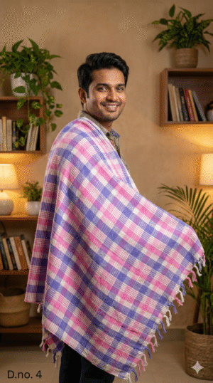 Gemini_Generated_Image_wdeoj5wdeoj5wdeo Vibrant Pink & Purple Checkered Cotton Towel | Soft & Trendy Bath Gamcha for Men