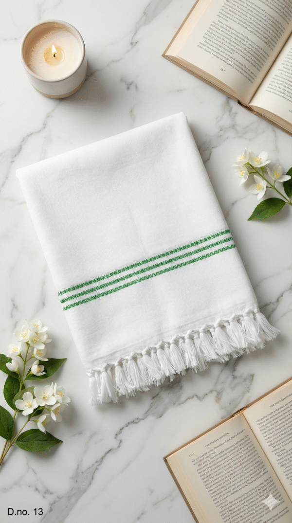 Gemini_Generated_Image_ykllzfykllzfykll (2) Pure White Cotton Angvastra with Green Woven Border | Traditional Pooja Gamcha