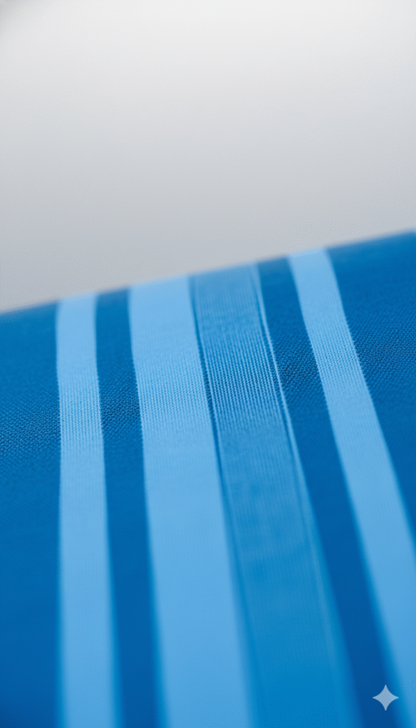 Men's Modern Polyester Lungi - White with Blue & Grey Border (2.25 Meters) - D.no. 03