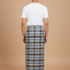Men's Sophisticated Polyester Lungi - Olive Green & White Check (2.25 Meters) - D.no. 06