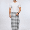 Generated Image December 09, 2025 - 11_06AM Men's Classic Polyester Lungi - Grey & White Check (2.25 Meters) - D.no. 07