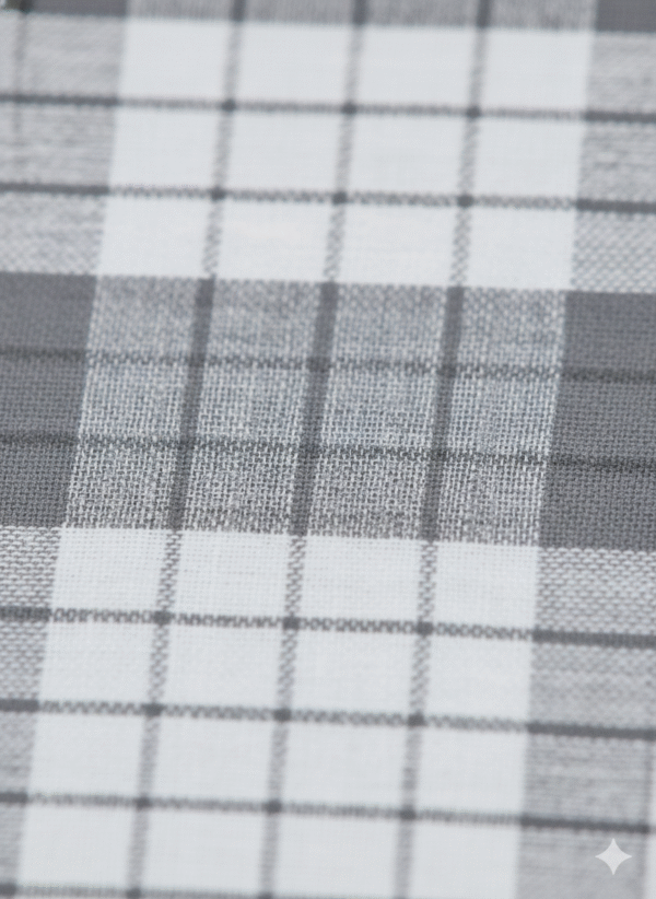 Generated Image December 09, 2025 - 11_14AM Men's Classic Polyester Lungi - Grey & White Check (2.25 Meters) - D.no. 07