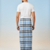 Men's Classic Polyester Lungi - High-Contrast Green & White Check (2.25 Meters) - D.no. 09