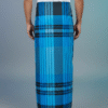 Men's Vibrant Cotton Lungi - Bright Blue & Navy Check (2.10 Meters) - D.no. 22