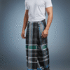 Men's Stylish Cotton Lungi - Black with Blue & Green Check (2.10 Meters) - D.no. 23