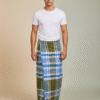 Men's Classic Cotton Lungi - Blue Vertical Stripes (2.10 Meters) - D.no. 24
