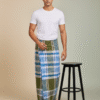 Men's Classic Cotton Lungi - Blue Vertical Stripes (2.10 Meters) - D.no. 24