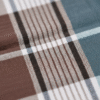Men's Premium Cotton Lungi - Teal, Grey & Brown Check (2.10 Meters) - D.no. 27