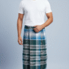 Men's Premium Cotton Lungi - Dark Green, Blue & White Check (2.10 Meters) - D.no. 29