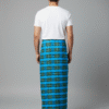 Men's Bold Polyester Lungi - Dark Green & White Check (2.25 Meters) - D.no. 11
