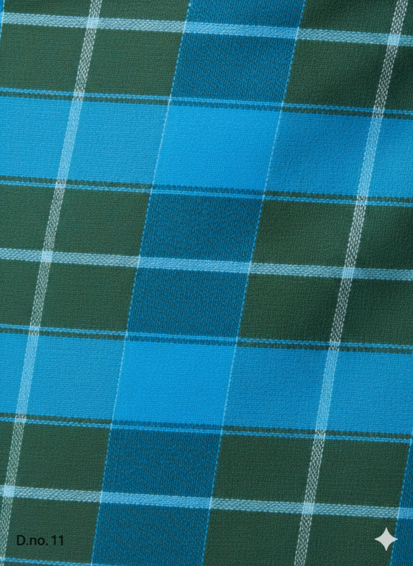 Men's Bold Polyester Lungi - Dark Green & White Check (2.25 Meters) - D.no. 11