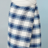Men's Fresh Polyester Lungi - White & Blue Check (2.25 Meters) - D.no. 12