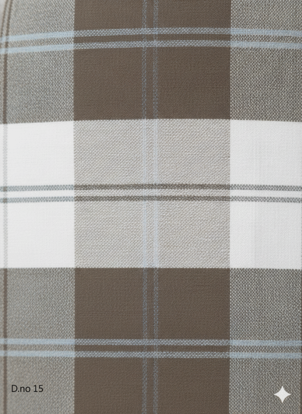 Men's Classic Polyester Lungi - High-Contrast Green, Grey & White Check (2.25 Meters) - D.no. 15