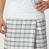 Men's Crisp Polyester Lungi - White with Grey & Blue Check (2.25 Meters) - D.no. 16