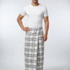 Men's Vibrant Polyester Lungi - Blue & Green Vertical Check (2.25 Meters) - D.no. 19