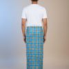 Men's Classic Polyester Lungi - Tan, Black & Brown Check (2.25 Meters) - D.no. 21