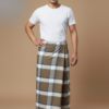 Men's Classic Polyester Lungi - Blue Vertical Stripes (2.25 Meters) - D.no. 24