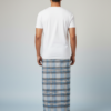 Men's Premium Polyester Lungi - Dark Green, Blue & White Check (2.25 Meters) - D.no. 29