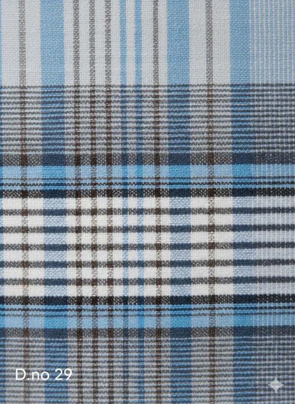 Men's Premium Polyester Lungi - Dark Green, Blue & White Check (2.25 Meters) - D.no. 29