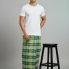 Men's Fresh Polyester Lungi - Multi-Tone Green Check (2.25 Meters) - D.no. 30