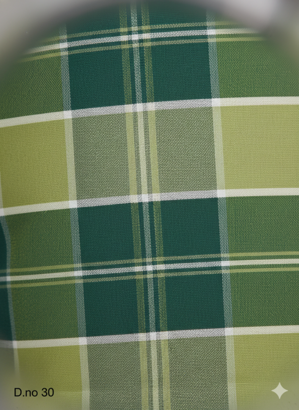 Men's Fresh Polyester Lungi - Multi-Tone Green Check (2.25 Meters) - D.no. 30