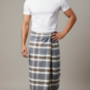 Men's Sophisticated Polyester Lungi - Grey, White & Brown Check (2.25 Meters) - D.no. 37