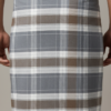 Men's Sophisticated Polyester Lungi - Grey, White & Brown Check (2.25 Meters) - D.no. 37