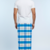 Generated Image December 14, 2025 - 10_36PM Men's Vibrant Polyester Lungi - Bright Blue & White Check (2.25 Meters) - D.no. 38