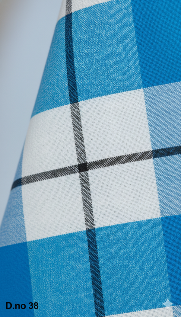 Generated Image December 14, 2025 - 10_39PM Men's Vibrant Polyester Lungi - Bright Blue & White Check (2.25 Meters) - D.no. 38